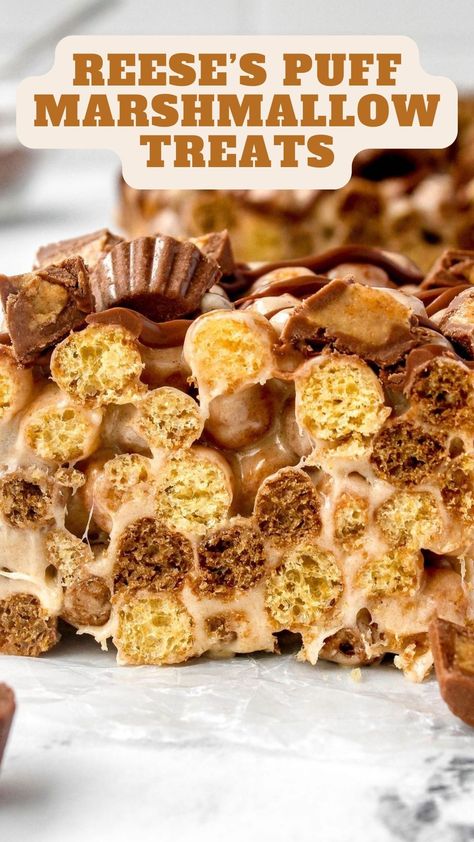 Reese’s Puff Marshmallow Treats – 9am Chef Reeses Marshmallow Treats, Reese’s Puffs Dessert, Reese Puff Marshmallow Treats, Rice Krispie Treats With Reeses Puffs, Reese’s Puffs Rice Crispy, Reese’s Puff Marshmallow Treats, Reese Puff Rice Krispie Treats, Healthy Food Habits, Marshmallow Treats