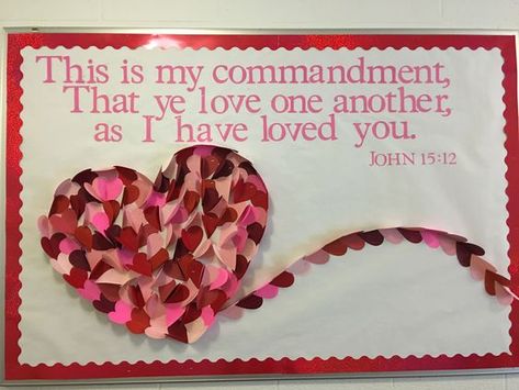 Valentine's Day Bulletin Board Ideas: 12 Lovely Kidmin Displays Valentine’s Day Church Bulletin Board, Valentines Day Bulletin Board Church, Mother Daughter Valentines Day Ideas, Valentines School Bulletin Boards, Valentine School Bulletin Board Ideas, Valentine Church Bulletin Board, Christian Valentines Bulletin Boards, Valentine Church Decorations, Valentine Bulletin Boards For Church