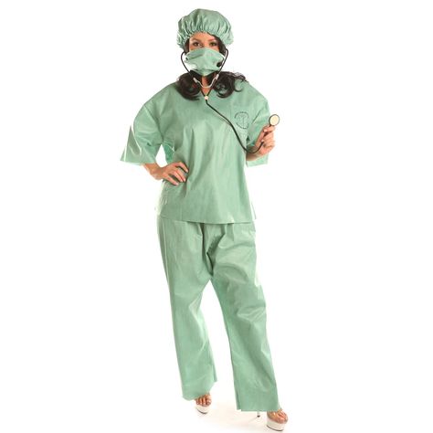 PRICES MAY VARY. Loose Fitting: very comfortable to wear Set includes: hat, mask, shirt, pants. Doesn't include stethoscope Comfortable Green Scrubs Surgeon Costume, Suits Green, Christmas Cosplay, Green Scrubs, Green Clothing, Female Doctor, Star Images, Tv Episodes, Women's Costumes