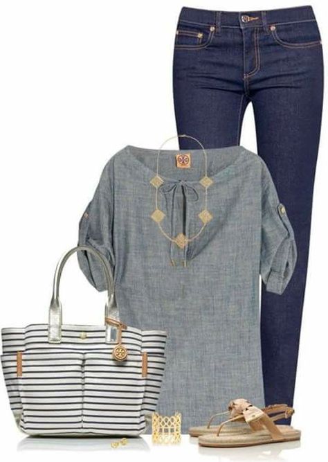 Gray Top Outfit, Jeans Sandals, Jean Gray, Dark Jean, Stitch Fix Fall, Necklace Combo, Looks Jeans, Stitch Fit, Casual Fridays