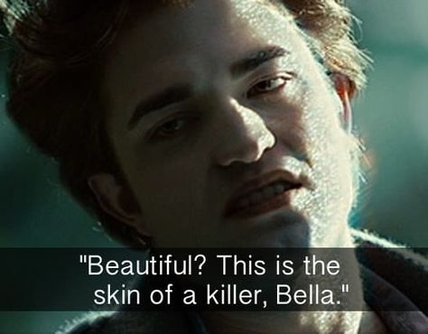 THIS IS THE GLIMMERING SKIN OF A KILLER!! Twilight Parody, Twilight Outfits, Twilight 2008, Vampire Makeup, Twilight Edward, Edward Bella, Twilight Fans, Drama Free, Twilight Movie