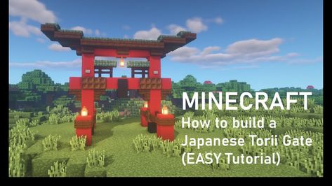 Tori Gate Minecraft, Minecraft Torii Gate, Mincraft Bulds, Minecraft Printable, Japanese Torii Gate, Japanese Fountain, Tori Gate, Japanese Torii, Minecraft Japanese