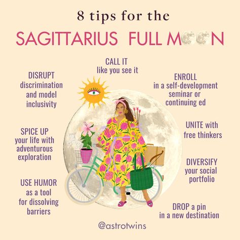 🏹 Sagittarius full moon 🌕 11:41pm EDT | AstroStyle 🚌 💫 Adventure calls! And with the Sagittarius full moon illuminating your path, it’s anyone’s guess what corner of the globe will lure you over the coming two weeks. Full Moon In Sagittarius 2024, Full Moon Sagittarius, Moon Sagittarius, May Moon, Full Moon In Sagittarius, Moon In Sagittarius, June Horoscope, Next Full Moon, Moon Rituals