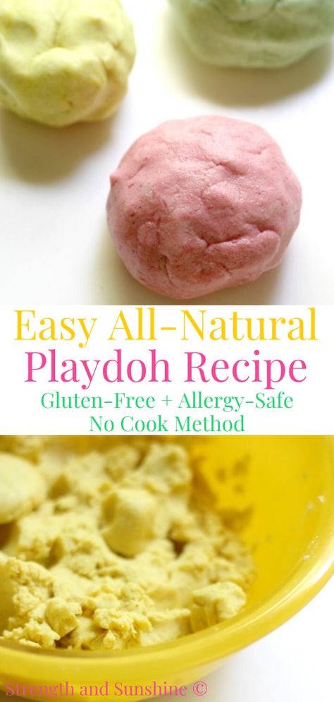 Homemade Gluten Free Playdough, Non Toxic Playdough Recipe, No Cook Playdoh, Homemade Playdoh No Cook, How To Make Playdough Easy No Cook, Diy Playdough No Cook, Kids Allergies, Gluten Allergy, Homemade Gluten Free