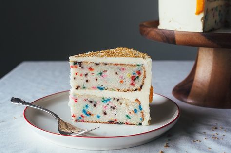 15 '90s Foods We Loved As Kids And How to Make Them Now That We're Super Fancy Adults 90s Food, Sprinkles Birthday Cake, Slice Of Cake, Torte Cupcake, Funfetti Cake, Sprinkle Cake, Cheesecake Factory, Almond Cakes, Food 52