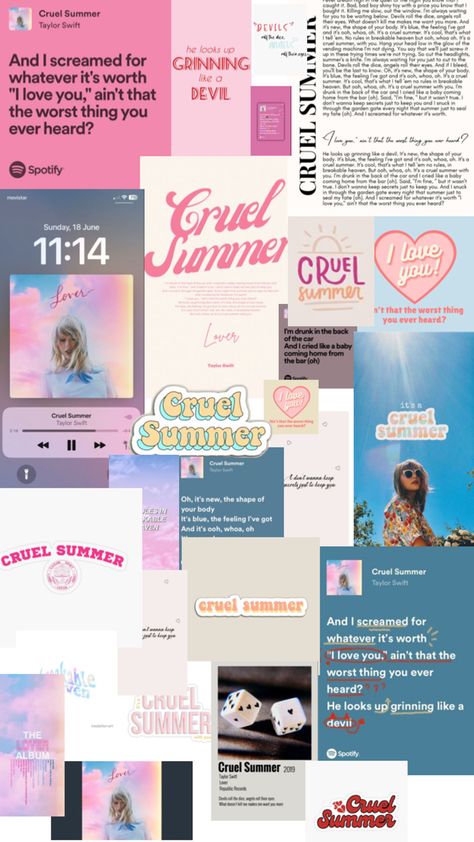 Cruel summer Taylor swift Cruel Summer Taylor Swift, Summer Taylor Swift, Summer Logo, Summer Taylor, Cruel Summer, Taylor Swift Wallpaper, Scrapbook Ideas, Taylor Swift, Swift