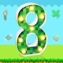 Birthday Table Centerpieces, Game Party Decorations, Light Up Numbers, Minecraft Party Decorations, Gaming Party, Pixel Game, Pattern Game, Game Party, Pixel Design