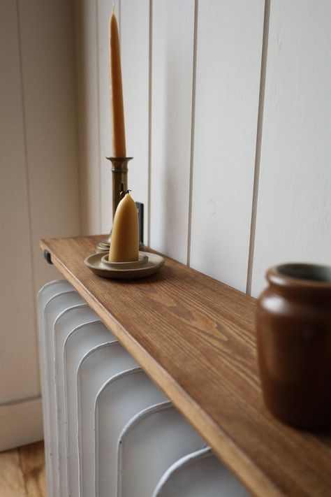 Radiator Shelf, Timber Shelves, Raw Steel, Wall Plug, Natural Oils, Windsor, Shelves, Living Room, Wood