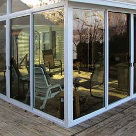 Porch To Sunroom Conversion Diy, Glass Rooms Sunrooms, Plexiglass Sunroom, Convert Patio To Sunroom, Enclosed Sunroom Ideas On A Budget, Patio Enclosures Ideas, Enclose Porch For Winter, Patio To Sunroom Conversion, Deck To Sunroom Conversion