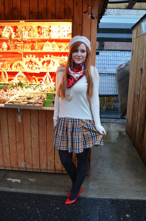 Classic in cream and Burberry Vancouver Christmas Market, Colored Tights Outfit, German Christmas Markets, Colored Tights, German Christmas, Tights Outfit, Winter 2022, Christmas Market, Squirrels