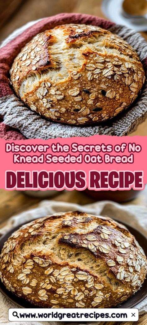 Unleash your inner baker with this easy No Knead Seeded Oat Bread recipe that requires minimal effort and no kneading! This bread is not only soft and chewy but also packed with the nutty flavor of oats and a delightful crunch from mixed seeds. Perfect for sandwiches or as a standalone snack, you'll love the aroma that fills your kitchen as it bakes. With just a few ingredients and an overnight rest, you can create artisan-style bread right at home. Get ready to impress your family and friends! Oat Bread Recipe, Quick Easy Family Meals, Oat Bread, Gourmet Dishes, Recipes Meal Prep, Rustic Bread, Healthy Dinner Ideas, No Knead, Budget Friendly Recipes