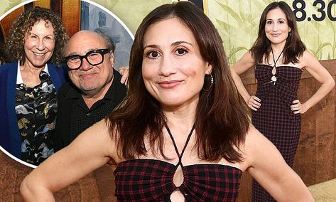 Danny DeVito and Rhea Perlman\'s child Lucy DeVito at premiere Rhea Perlman, Brown Halter Dress, Danny Devito, The Patient, In Hollywood, Halter Dress, Black And Brown, Hollywood