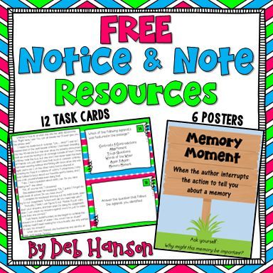 A few months ago, a teacher wrote to me and asked me to consider creating Notice and Note task cards. She said that her entire school district would be implementing these strategies this year. Because Signposts Notice And Note, Note Strategies, Close Reading Anchor Chart, Writing Traits, Task Cards Free, Accountable Talk, Notice And Note, Free Posters, Aha Moment