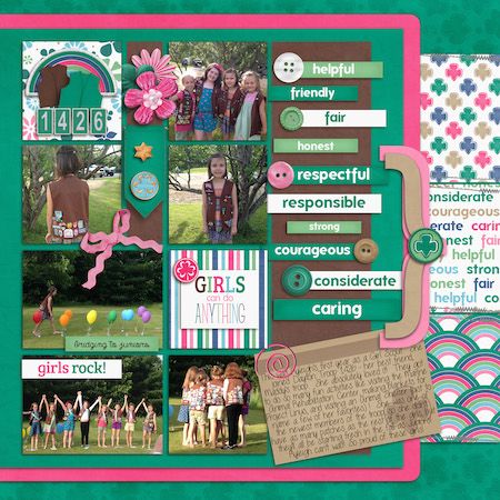 Bridging to Juniors - Using 'On My Honor' by Heather Roselli Senior Year Scrapbook, Brownies Girl Guides, Girl Scout Bridging, Scrap Paper Crafts, Brownie Girl Scout, Beautiful Scrapbook Layouts, Daisy Scouts, Scout Leader, Girl Scout Juniors