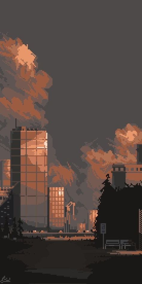 Basic Pixel Art, Chill Wallpapers, Pixel Landscape, Pixel Wallpapers, Chill Wallpaper, Cool Pixel Art, Pixel Drawing, Pixel Design, 8 Bits