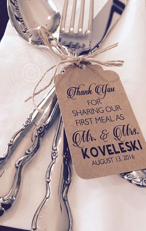 Wedding Reception Decor  Mr & Mrs  Silverware by NeesesCreations Wedding Silverware, Beach Wedding Decorations Reception, Wedding Reception Table Decorations, Reception Table Decorations, Wedding Tags, Wedding Reception Tables, Wedding Table Settings, Reception Decor, Reception Table