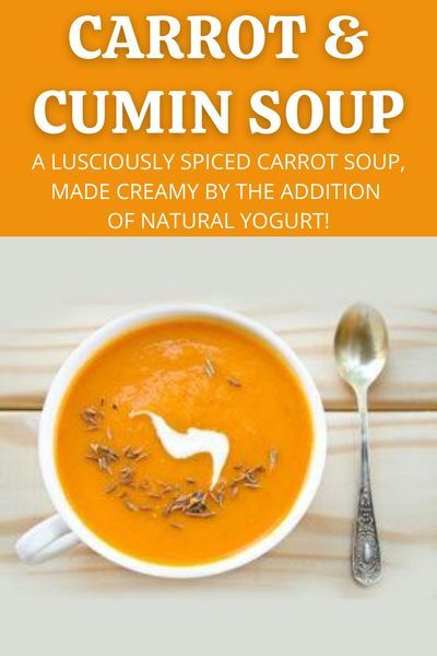 A lusciously spiced carrot soup, made creamy by the addition of natural yogurt! Get this amazing carrot and cumin soup recipe. #soup #carrotsoup #carrotandcuminsoup #souprecipes #carrot #cumin #cuminrecipes #carrotrecipes #spicysoup #spicysouprecipes #healthysoup #spicyworld Spicy Soup Recipes, Cumin Recipes, Spicy Carrots, Recipe Soup, Spicy Appetizers, Spicy Soup, Fresh Spices, Spicy Dishes, Natural Yogurt