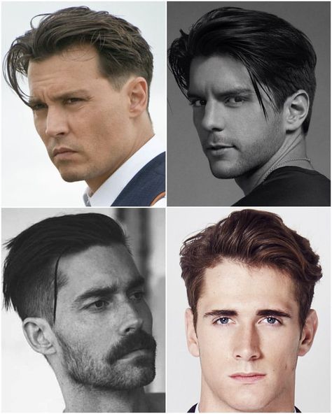 johnny-depp-public-enemies-hair Johnny Depp Public Enemies Haircut, 90s Johnny Depp Hair, Rocker Haircut, 90s Mens Hair, Rocker Haircuts, Johnny Depp Haircut, Johnny Depp Hair, Widows Peak Hairstyles, Johnny Depp Hairstyle