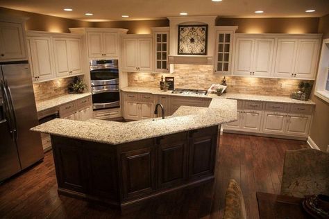 Kitchen Ideas Kitchen Corner Island Ideas, Batwing Island Kitchen, Corner Ovens In Kitchen, Kitchen Layout Plans With Island, Corner Oven, Angled Kitchen Island, Kitchen Layout With Island, Angled Kitchen, Kitchens Traditional