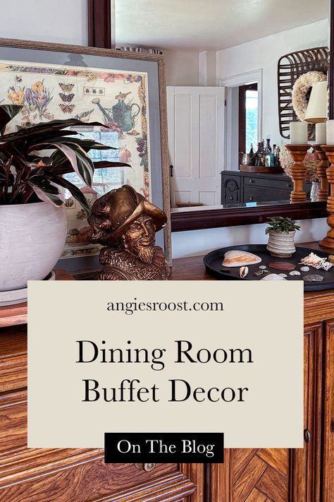 Credenza Styling Dining Rooms, Styling Dining Room Buffet, Dining Room Buffet Decor Modern, Styling A Buffet In Dining Room, How To Style A Buffet, Buffet Cabinet Decor, Styling Dining Room, How To Decorate A Buffet, Decorating A Dining Room