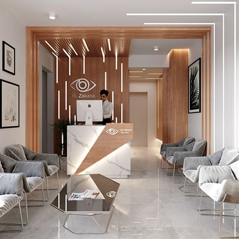 Eye Clinic Reception Design, Eye Doctor Office Design, Doctor's Office Design, Doctors Clinic Design Interiors, Doctor Clinic Design, Doctor Clinic Interior Design, Eye Hospital Interior Design, Medical Clinic Design Interiors Doctor Office, Eye Clinic Design