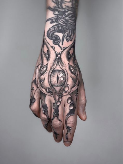 Dark Hand Tattoos For Men, Gothic Forearm Tattoo, Inside Forearm Tattoo, Gothic Hand Tattoo, Shogun Tattoo, Surrealism Tattoo Design, Really Bad Tattoos, Black Sleeve Tattoo, Emo Tattoos