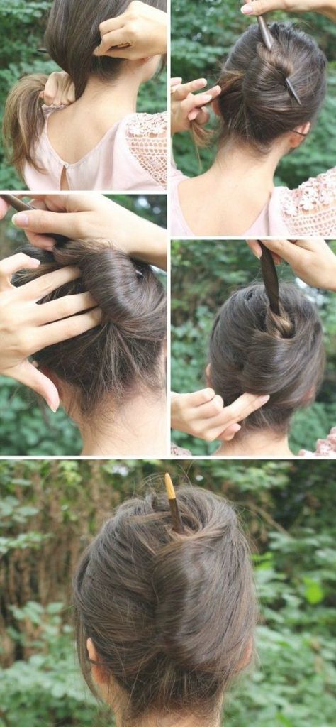 High Bun Hairstyles, Chopstick Hair, French Twist Hair, Sisterlocks, French Twist, Hair Stick, Trending Hairstyles, April 21, Hair Sticks