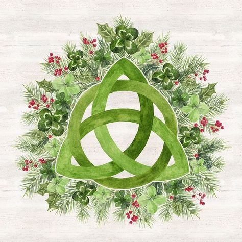 Irish Christmas I-Celtic Knot by Tara Reed-VARPDXRB16563TR Image 1 Celtic Art Irish Painting, Celtic Christmas Decoration, Yule Art Winter Solstice, Irish Christmas Decorations, Irish Holidays, Irish Santa, Christmas Journaling, Celtic Christmas, Scottish Celtic