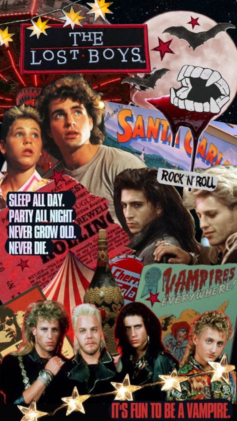 The Lost Boys 1987 directed by Joel Schumacher #vampiremovies #thelostboys #vampire #vampiremovie 80s Aesthetic Wallpaper, Lost Boys Movie, The Lost Boys 1987, Halloween Wallpaper Cute, Vampire Movies, Emo Wallpaper, Never Grow Old, Halloween Wallpaper Iphone, Boys Wallpaper