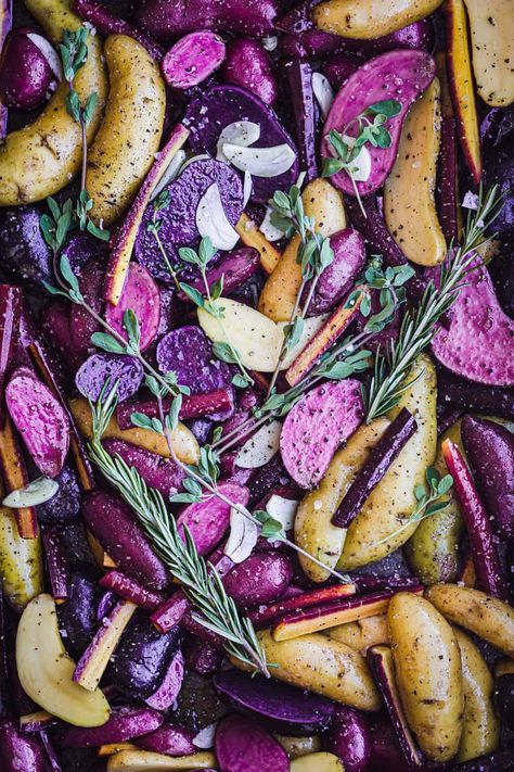 Purple Potato Recipe, Witchy Dinner, Purple Fruits And Vegetables, Purple Sweet Potato Recipes, Purple Dishes, Purple Potato Recipes, Cookbook Inspiration, Purple Dinner, Purple Vegetables