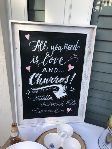 Churro Wedding Bar, Churro Quotes, Churro Bar Wedding, Jailey Wedding, Churro Stand, Churro Bar, Engagement Theme, Coffee Bar Wedding, Engagement Themes