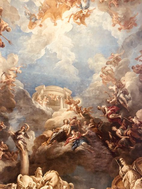 Greek Paintings, Rococo Art, Istoria Artei, Rennaissance Art, Mythology Art, Aesthetic Painting, Painting Wallpaper, The Ceiling, Ethereal Art