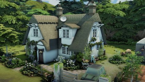 Sims 4 Growing Together Cc, Sims 4 Growing Together, Family Cottage, Cc Sims4, Sims Houses, Growing Together, Sims House, Grow Together, Sims 4