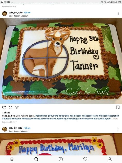 Deer Hunter Birthday Cake, Hunter Cake Ideas Birthday, Deer Sheet Cake, Hunting Sheet Cake, Hunting Cakes For Boys, Deer Hunting Birthday Cake, Deer Hunting Cake, Hunting Birthday Cakes, Deer Hunting Birthday