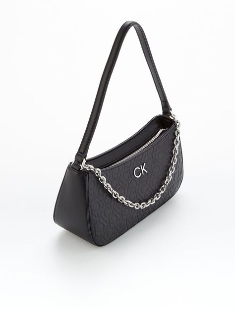 Calvin klein monogram shoulder bag  size & fit one size details monogram shoulder bag by calvin klein  black  all-over Calvin Klein Accessories, Ck Bags, Kelvin Klein, Calvin Klein Shoulder Bag, Aesthetic Shoulder Bag, Galaxy Stuff, Calvin Klein Handbags, Clavin Klein, Calvin Klein Bags