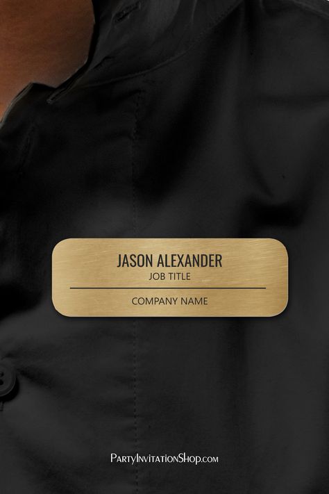 Corporate Professional Employee Faux Gold Name Tag Employee Name Tag, Company Name Board Design, Nametag Design, Name Board Design, Magnetic Name Tags, Metal Name Tags, College Events, House Projects Architecture, Foil Background