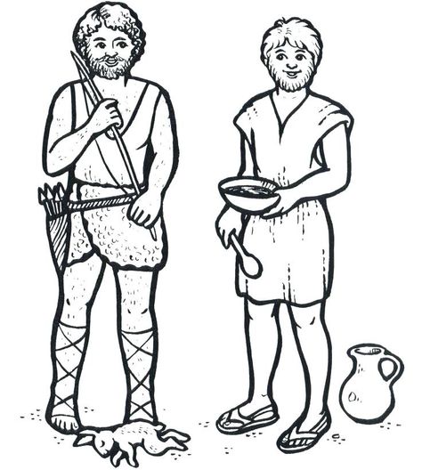 Jacob and Esau Coloring Pages - Best Coloring Pages For Kids Bible School Games, Kindergarten Sunday School, Jacob And Esau, Old Testament Bible, Sunday School Coloring Pages, Bible Activities For Kids, Bible Story Crafts, Bible Coloring Pages, Bible Crafts For Kids