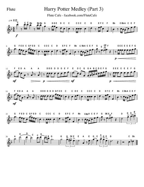 Harry Potter Flute Sheet Music, Harry Potter Videos, Flute Songs, Harry Potter Music, Clarinet Sheet Music, Music Jokes, Flute Sheet Music, Music Practice, Violin Sheet