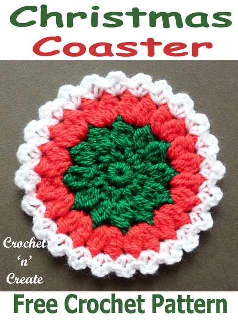 Make this crochet coaster in green, red and white for Christmas and use other colors for all other seasons. Free crochet pattern from #crochetncreate #crochetcoaster #crochetchristmas Crochet Santa Coasters Free Pattern, Christmas Coasters Crochet Free Pattern, Crochet Christmas Coasters Free Patterns, Christmas Coasters Crochet, Crochet Christmas Coasters, Christmas Appliques, Balance Quotes, Crocheted Coasters, Dish Scrubbies