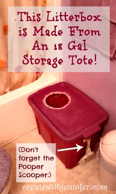 How To DIY a Storage Tote Litter Box - No "Kitten" Around; This is Easy! Litter Box Diy, Cat Litter Box Diy, Cat Homes, Diy Litter Box, Popsicle Stick Crafts House, Diy Cat Litter, Plastic Storage Totes, Pooper Scooper, Storage Tote