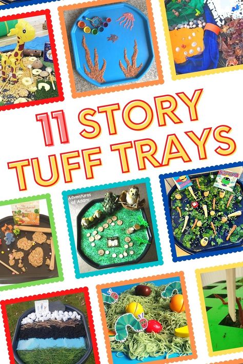 Story Telling Week Activities Eyfs, Small World Activities Eyfs, Story Telling Week Activities, Book Week Tuff Tray Ideas, Inspire My Play Tray Ideas, World Book Day Tuff Tray Ideas, Story Tables Preschool, Eyfs Story Activities, World Book Day Activities For Toddlers