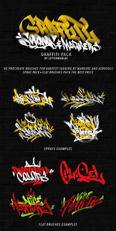 Get the best Graffiti brushes for Procreate to create amazing street art on your iPad. #Procreate #Graffiti . #Flat_Brush #Graffiti_I #Graffiti_Artists #Graffiti_Tagging Procreate Graffiti, Graffiti I, Graffiti Artists, Best Graffiti, Free Procreate, Ipad Procreate, Procreate Brushes Free, Brushes For Procreate, Procreate Art