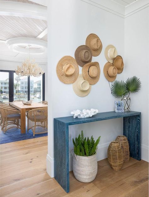 A coastal cowboy entryway in a beautiful waterfront home. Luxe Interior Design, Greek Interior Design, Michelle Palmer, Coastal Cowboy, Beach House Interior Design, Beach Interior, Isle Of Palms, Beach House Interior, Beach House Design