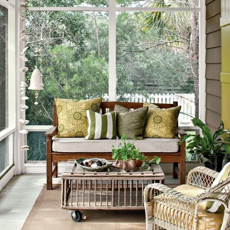 Cohesive Screened Porch Repurposing Antiques, Small Back Porches, Screened In Porch Furniture, Screened Porches, Porch Addition, Building A Porch, Porch Living, Home Improvement Loans, Sun Porch