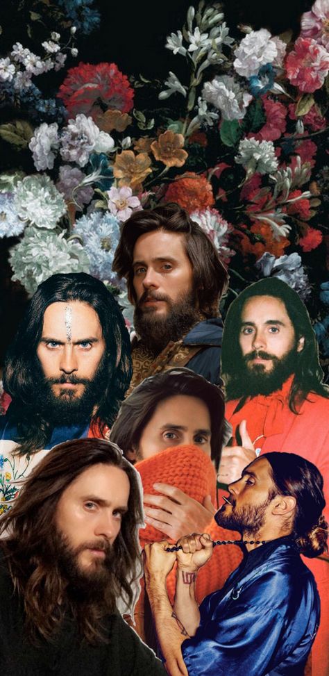 Jared Leto Collage Floral Wallpaper made on Galaxy S8 Jared Leto Wallpaper, Jordan Catalano, Jared Leto Joker, Leto Joker, Teen Wolf Quotes, Wolf Quotes, Teen Wolf Stiles, Terry Richardson, Carole Lombard