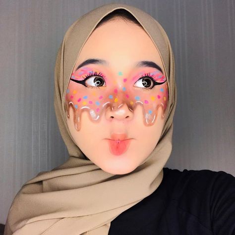 Makeup Karakter Simple, Cute Cartoon Faces, Korea Makeup, Face Painting Easy, Face Paint Makeup, Halloween Makeup Easy, Makeup Eye Looks, Face Painting Designs, Creative Eye Makeup