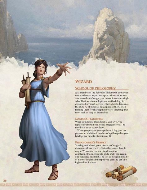 Arkadia - Greek Class Archetypes (All Classes) Arkadia Greek Dnd, Greek Mythology Dnd Character, Roman Illustration, Greek Dnd, Homebrew Classes, Dnd Wizard, School Of Philosophy, D D Classes, Dnd Homebrew