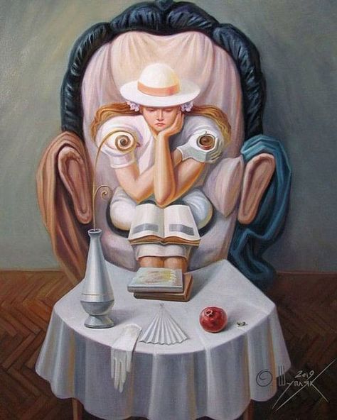 Painting Of Eyes, Optical Illusions Brain Teasers, Oleg Shuplyak, Surrealism Portrait, Immersive Theatre, Optical Illusion Paintings, Art Diy Ideas, Surrealist Painting, Illusion Paintings