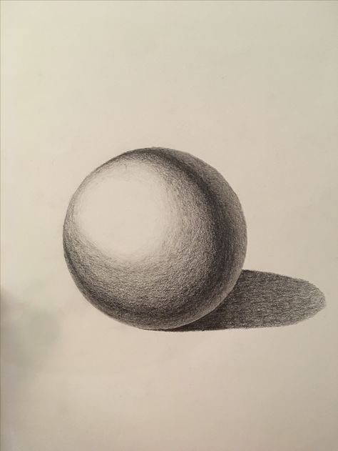 Shapes Pencil Shading, Shading A Sphere, Shaded Sphere Drawing, Circle Shadow Drawing, How To Shade Sphere, Sketch Shadow Shading, Basic Shading Drawing, Circle Shading Drawing, 3d Sphere Drawing