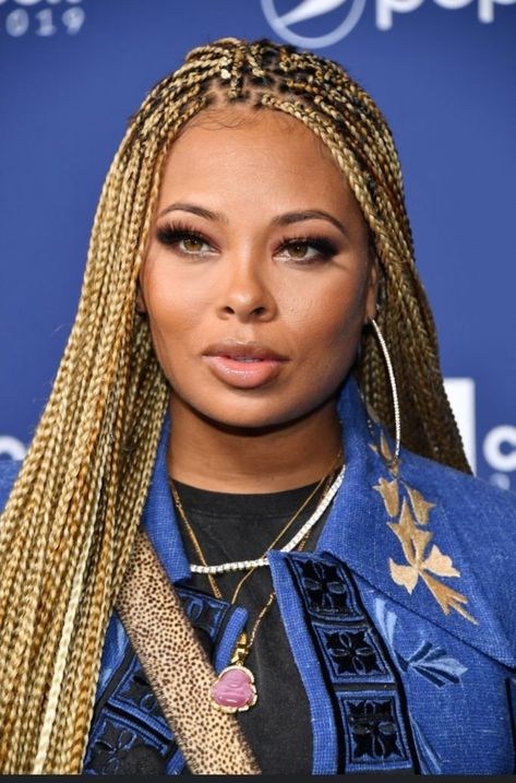 Blended Knotless Braids, Eva Marcille Braids, Eva Marcille, Braids With Shaved Sides, Hype Hair, Small Box Braids, Blonde Box Braids, Short Box Braids, Feed In Braids Hairstyles